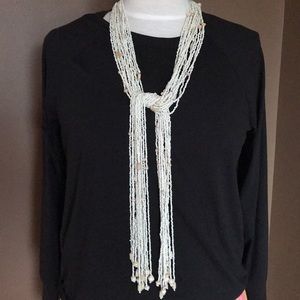 Kenneth Jay Lane 40” Beaded Fringe Necklace Belt